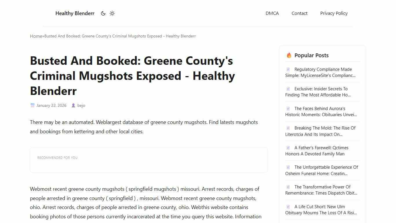 Busted And Booked: Greene County's Criminal Mugshots Exposed - Healthy Blenderr