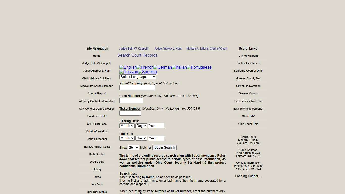 Fairborn Municipal Court - Search Court Records